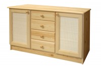 Komoda ratan dvířka 4 zásuvky B 102