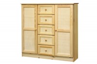 Prádelník ratan dvířka 5 zásuvek B 104