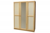 Šatní skříň ratan trojdv.se zrcadlem B 125